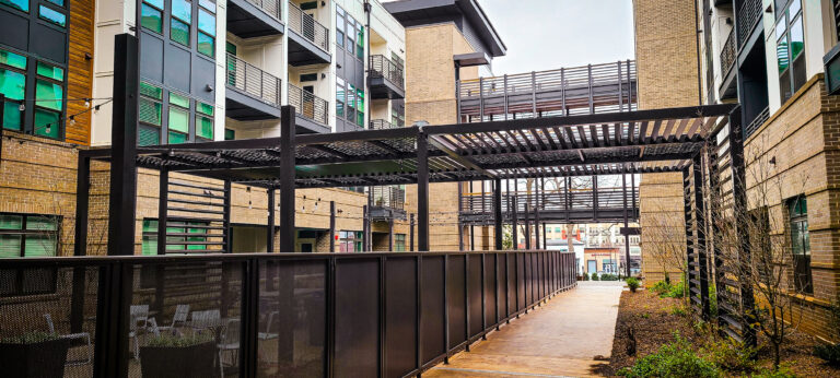 courtyard trellis and fencing